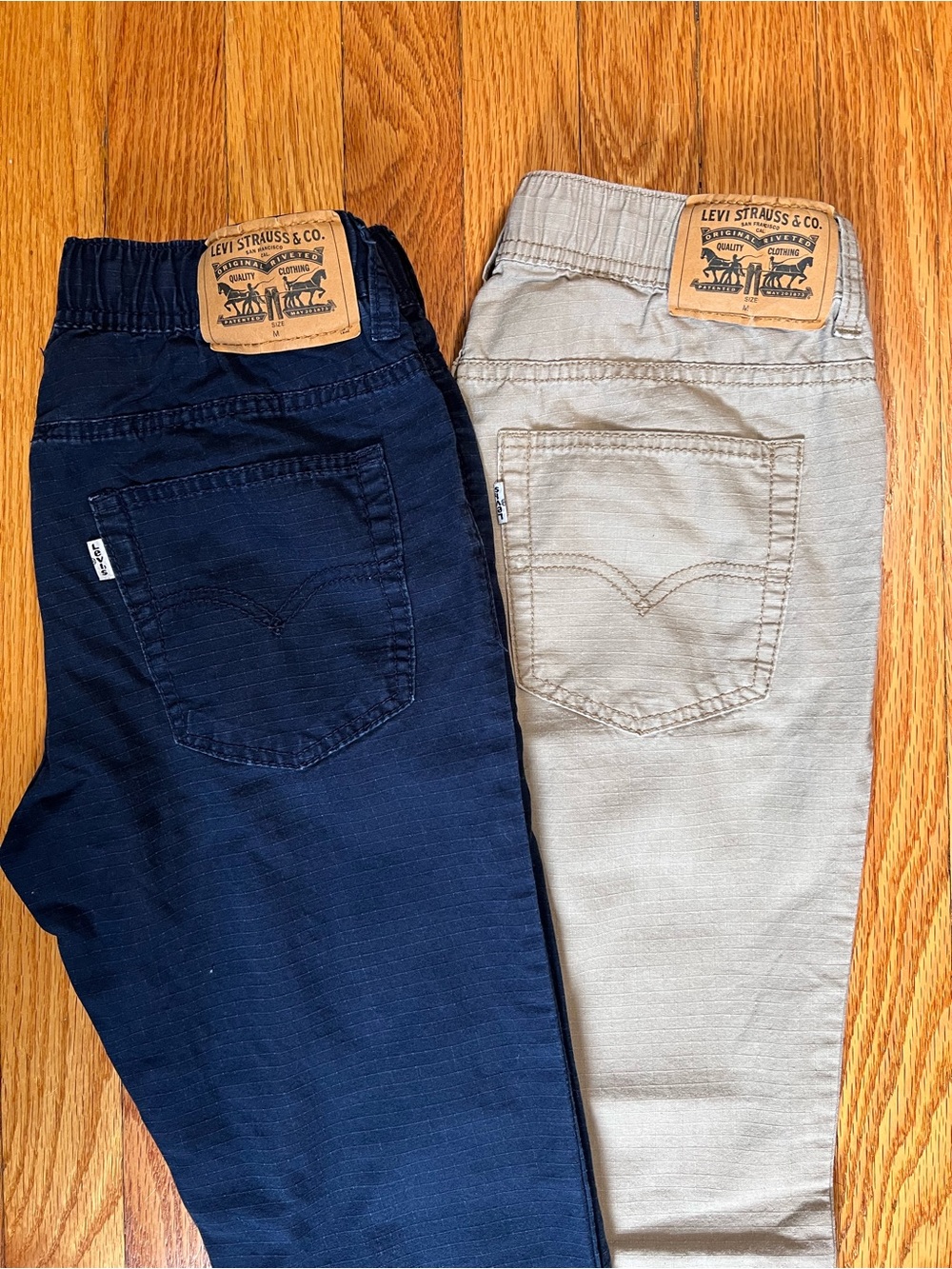 Levi's Boys Elastic Waist Jogger Pants (2 pairs) - Navy & Khaki
